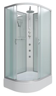 Душевая кабина Niagara NG-33984-14RBKTG с гидромассажем 90x80см серебро/матовое