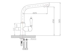 Смеситель для кухни ZORG Sanitary ZR 313 YF-33 ЧЕРНЫЙМЕТА