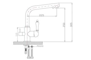 Смеситель для кухни ZORG Sanitary ZR 313 YF-33 ЧЕРНЫЙМЕТА Смеситель для кухни ZORG Sanitary ZR 313 YF-33 ЧЕРНЫЙМЕТА