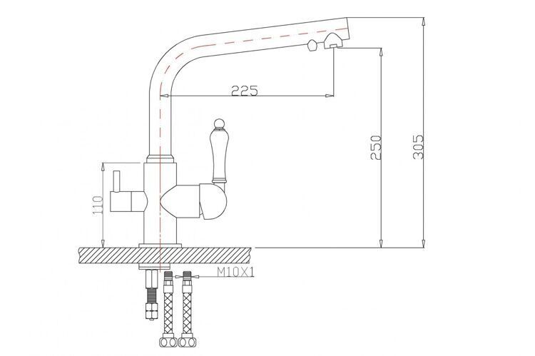 Смеситель для кухни ZORG Sanitary ZR 313 YF-33 ЧЕРНЫЙМЕТА