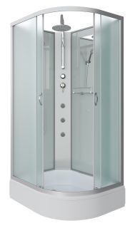 Душевая кабина Niagara NG-33194-14LBKTG с гидромассажем 110x90см серебро/матовое