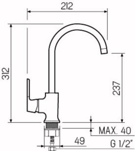 Смеситель для кухни РМС SL123W-017F хром/белый