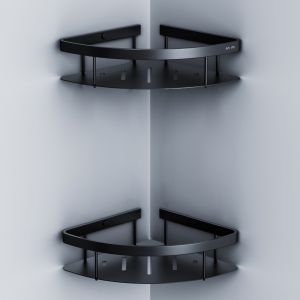 Полка для душа угловая двойная Am.Pm Sense L чёрный матовый A7454222