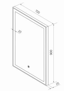 Зеркало с подсветкой Continent Frame Black ЗЛП1609 с сенсорным выключателем 70см чёрный Зеркало с подсветкой Continent Frame Black ЗЛП1609 с сенсорным выключателем 70см чёрный