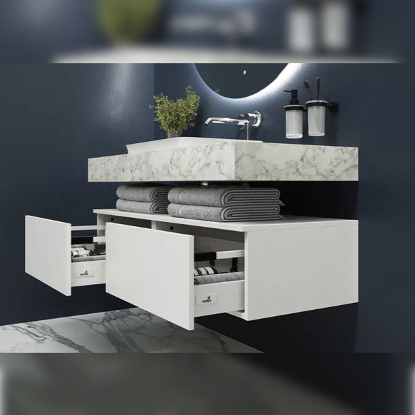Тумба подвесная без столешницы Velvex Unit tp.UNI.60.1Y белый глянец, 60 см