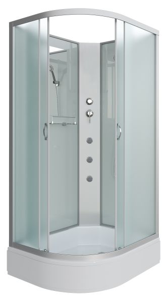 Душевая кабина Niagara NG-33094-14RBKG с гидромассажем 100x90см серебро/матовое