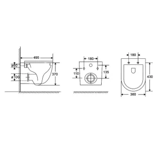 Унитаз подвесной AQUAme AQM2012 безободковый белый
