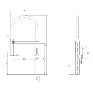 Смеситель для кухни AQUAme Cucina AQM9904MB с гибким изливом чёрный матовый