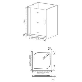 Душевая дверь в нишу Good Door Fantasy DR-90-F-CH стекло прозрачное с зеркальным рисунком Фэнтази Душевая дверь в нишу Good Door Fantasy DR-90-F-CH стекло прозрачное с зеркальным рисунком Фэнтази