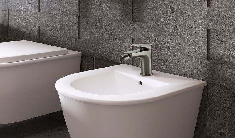 Смеситель для биде Lemark Bronx LM3708GM с донным клапаном графит