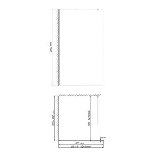 Душевая перегородка WasserKRAFT Rur 30W40BG-TXG 120 см профиль золото стекло текстурное