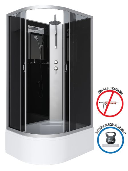 Душевая кабина Niagara NG-2510-14RBKT 120x80см серебро/тонированное