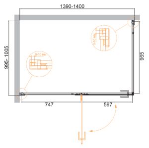Душевой уголок Cezares Bellagio 140x100см чёрный BELLAGIO-AH-1-140/100-C-NERO