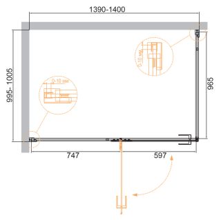 Душевой уголок Cezares Bellagio 140x100см чёрный BELLAGIO-AH-1-140/100-C-NERO