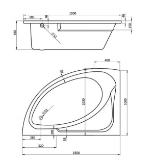 Santek Гоа 150х100 R асимметричная белая 1WH112032 Santek Гоа 150х100 R асимметричная белая 1WH112032