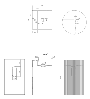 Раковина напольная Armadi Art Cube Corian 802-3R-MW 48 см белый матовый