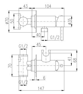 Гигиенический душ со смесителем Rav Slezak Seina SE843/1Z золото Гигиенический душ со смесителем Rav Slezak Seina SE843/1Z золото