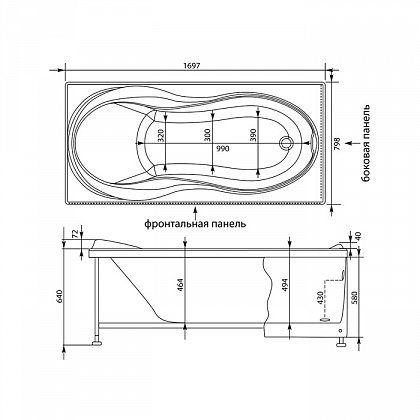 Акриловая ванна Aquanet Grenada 170x80