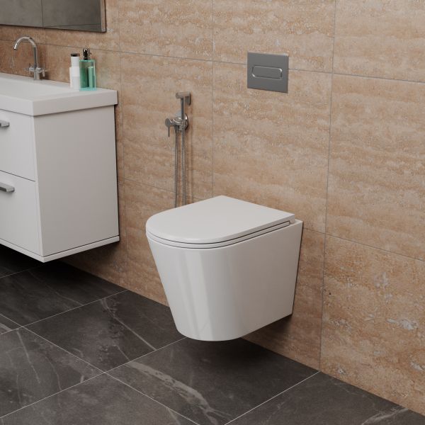 Унитаз подвесной D&K Venice DT1026016 безободковый белый