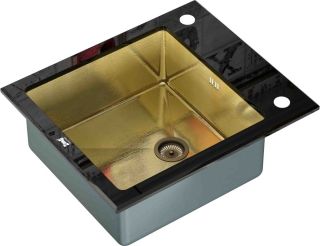 Мойка кухонная Zorg Inox Glass GL-6051-BLACK-BRONZE Мойка кухонная Zorg Inox Glass GL-6051-BLACK-BRONZE