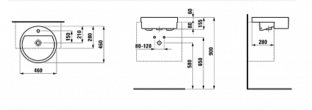 Раковина Laufen LIVING 8.1343.1.000.104.1 46х46