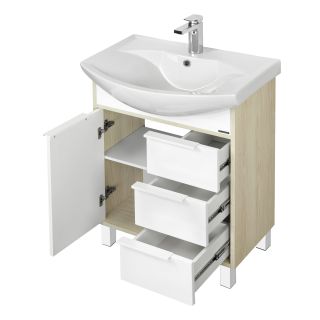 Тумба под раковину Акватон Рико 65см белый/ясень фабрик 1A213301RIB90 Тумба под раковину Акватон Рико 65см белый/ясень фабрик 1A213301RIB90