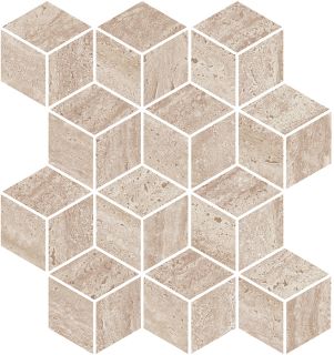Плитка Kerama Marazzi KMD2MSM017BR Декор Про Травертин мозаичный бежевый тёмный матовый обрезной 34,5x37x0,9