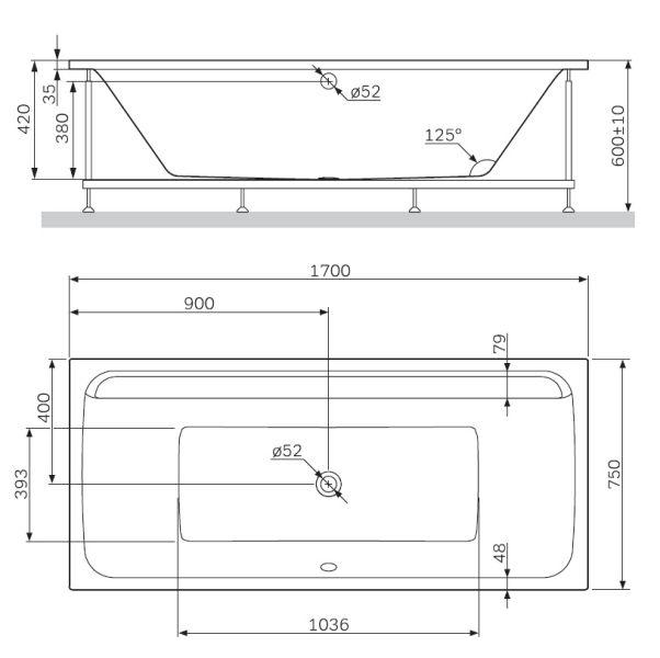 Ванна AM.PM Inspire V2.0 170х75 W52A-170-075W-A акрил Ванна AM.PM Inspire V2.0 170х75 W52A-170-075W-A акрил