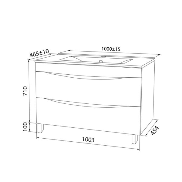Тумба с раковиной IDDIS Cloud 100см белый CLO10WFi95
