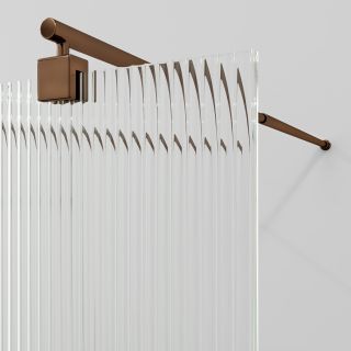 Душевая перегородка WasserKRAFT Vechte 60W39RG-FL 90 см профиль розовое золото стекло рифлёное