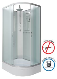 Душевая кабина Niagara NG-33184-14LBKT 110x80см серебро/матовое