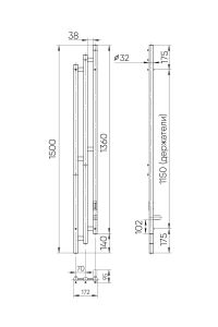 Полотенцесушитель электрический Indigo Sky LSKE150-17WMRt 150x17 см белый матовый