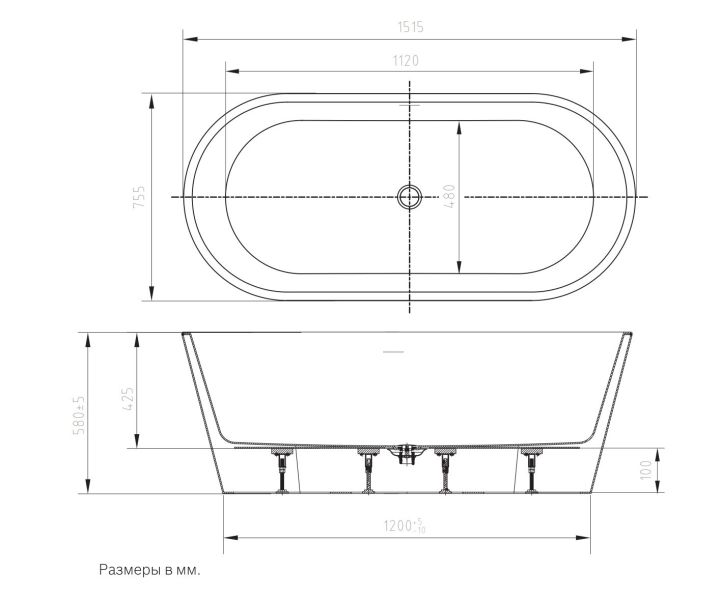Акриловая ванна ArtMax AM-TORINO-1520-750 152x75 см