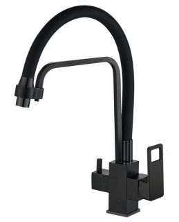 Смеситель для кухни Haiba HB76615-7 чёрный матовый Смеситель для кухни Haiba HB76615-7 чёрный матовый