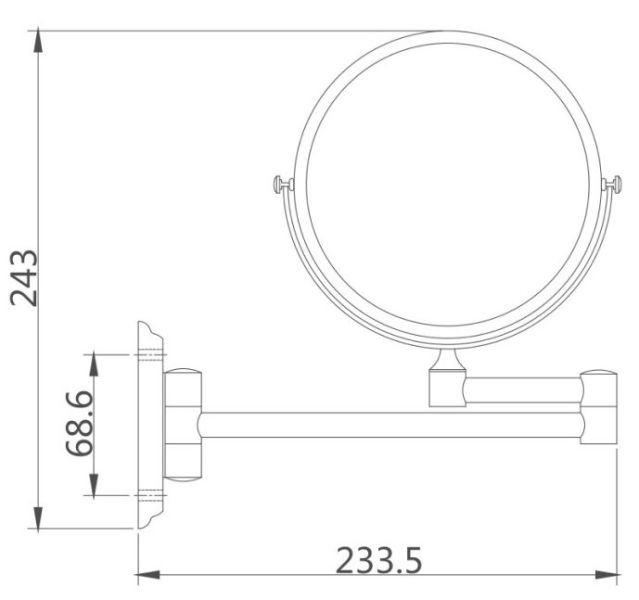 Зеркало косметическое Haiba HB6106 хром