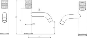 Смеситель для раковины Boheme Stick Linea 121-BB.3 чёрный