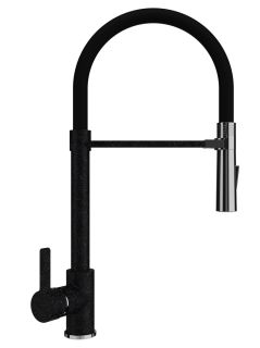Смеситель для кухни Ulgran Classic U-024-308 с высоким гибким изливом чёрный Смеситель для кухни Ulgran Classic U-024-308 с высоким гибким изливом чёрный