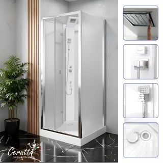 Душевая кабина Ceruttispa Белла (Bella) 90F 90x90 см профиль хром стекло матовое