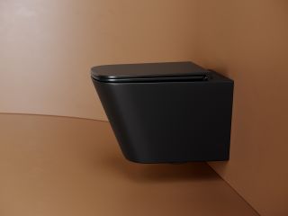 Унитаз подвесной Ceramicanova Союз (Union) CN4009TMB безободковый торнадо чёрный матовый