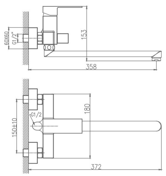 Смеситель для ванны Haiba HB22191 хром