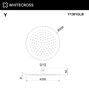 Верхний душ WHITECROSS Y1301NIB 25 см никель брашированный