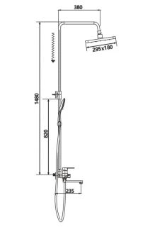 Душевая стойка Shevanik S8136H чёрный Душевая стойка Shevanik S8136H чёрный