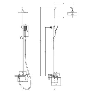 Душевая стойка Azario Florida Square AZ-WSA654232C хром