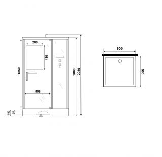 Душевая кабина Niagara Standart ST90/15Q/BL/BK 90x90 см профиль чёрный стекло прозрачное