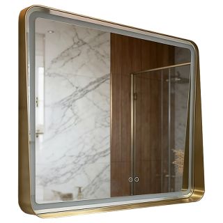 Зеркало с подсветкой Azario Энтони АZ-LED012925 100 см золото матовое