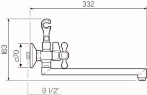 Смеситель для ванны с душем РМС SL65-140EK хром