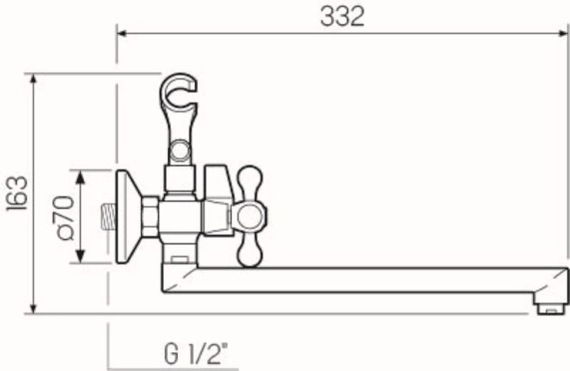 Смеситель для ванны с душем РМС SL65-140EK хром