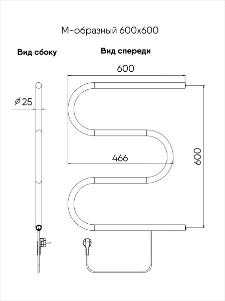 Полотенцесушитель электрический Indigo M ME60-60 60x60 см хром