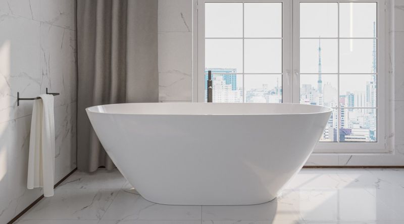 Ванна из искусственного камня Whitecross Onyx D 0207.160075.100 160x75см белый глянец
