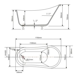 Акриловая ванна Swedbe Vita 8819CH 175x76см белый Акриловая ванна Swedbe Vita 8819CH 175x76см белый